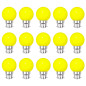 Lot de 15 ampoules jaunes B22 Incassables avec culot en fer