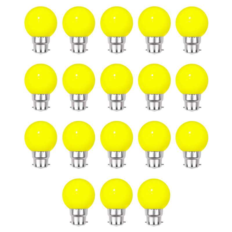 Lot de 18 ampoules Led Jaune B22 Incassables - Guirlandes guinguette - Culot baïonnette Lot de 18 ampoules Led Jaune B22 Incassables - Guirlandes guinguette - Culot baïonnette