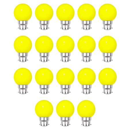 Lot de 18 ampoules jaunes B22 Incassables avec culot en fer