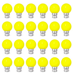 Lot de 24 ampoules Led Jaunes B22 Incassables - Guirlandes guinguette - Culot baïonnette