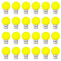 Lot de 24 ampoules jaunes B22 Incassables avec culot en fer Lot de 24 ampoules jaunes B22 Incassables avec culot en fer