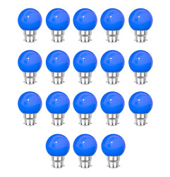 Lot de 18 ampoules Bleues B22 Incassables avec culot en fer