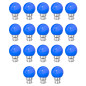 Lot de 18 ampoules Bleues B22 Incassables avec culot en fer