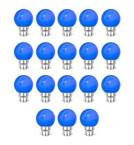Lot de 18 ampoules Bleues B22 Incassables avec culot en fer