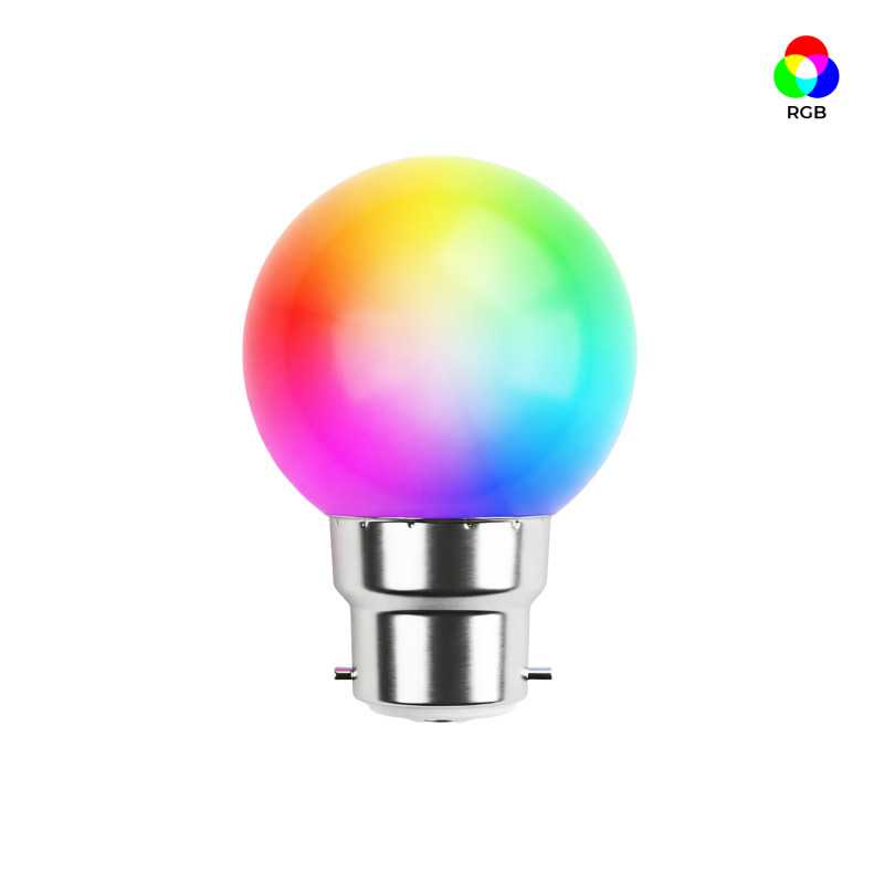 Ampoule Led RGB B22 Incassable - Guirlandes guinguette - Culot baïonnette