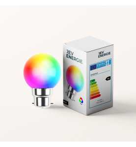 Lot de 5 ampoules Led RGB B22 Incassables - Guirlandes guinguette - Culot baïonnette