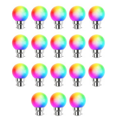 Lot de 18 ampoules Led RGB B22 Incassables - Guirlandes guinguette - Culot baïonnette
