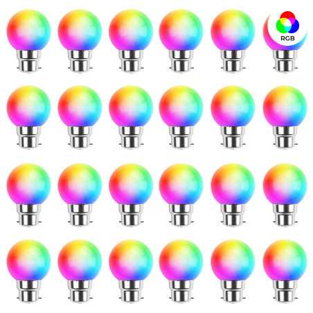 Lot de 24 ampoules B22 RGB Incassables