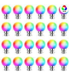 Lot de 24 ampoules RGB Incassables avec culot en fer - Ampoules LED B22 - Rêvenergie