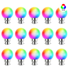 Lot de 15 ampoules RGB Incassables avec culot en fer - Ampoules LED B22 - Rêvenergie