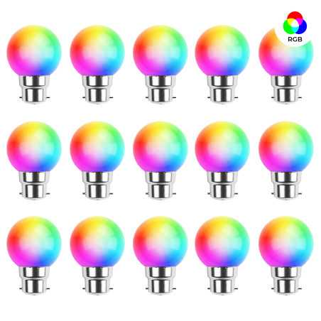 Lot de 15 ampoules B22 RGB Incassables