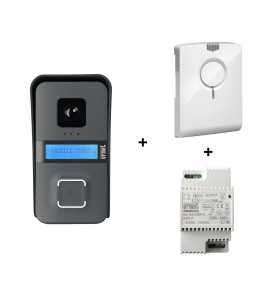Pack portier vidéo connecté WiFi Urmet PICO + alimentation DIN + carillon radio 1720/1