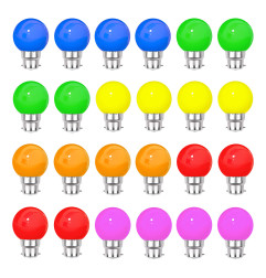 Rêvenergie - Lot 24 ampoules LED B22 multicolores – Guirlande guinguette