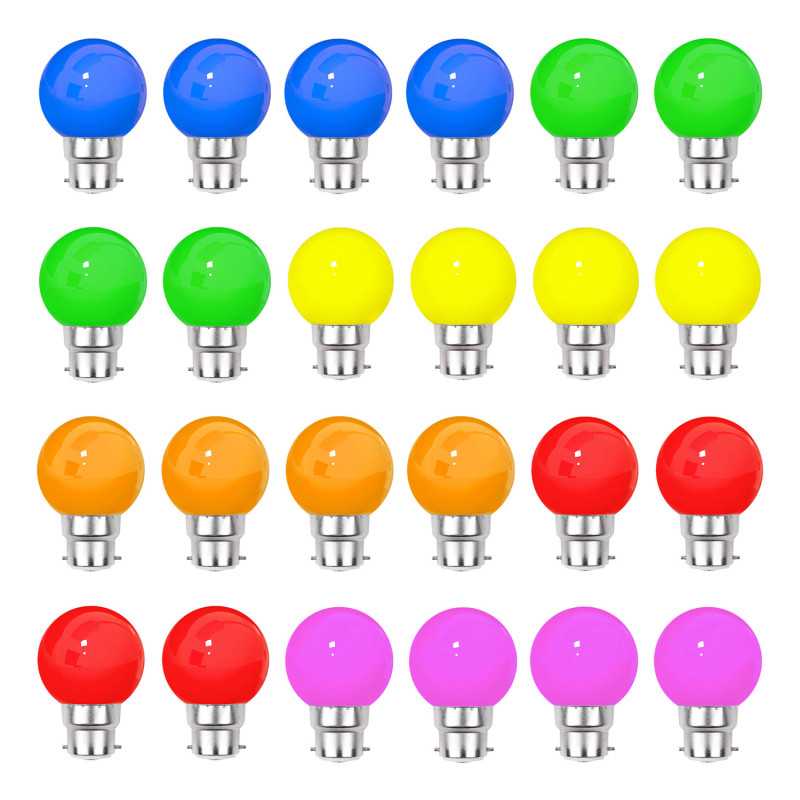 Rêvenergie - Lot 24 ampoules Led B22 guirlande guinguette multicolore