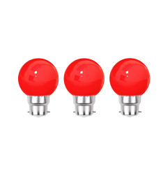 Lot de 3 ampoules LED rouges B22 incassables - guirlande guinguette