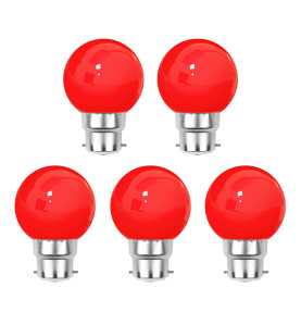Lot de 5 ampoules rouges B22 Incassables avec culot en fer - Ampoules LED B22 - Rêvenergie