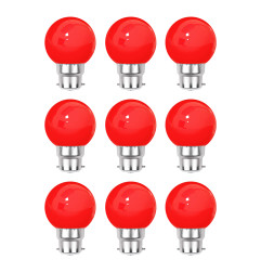 Lot de 9 ampoules rouges B22 Incassables avec culot en fer - Ampoules LED B22 - Rêvenergie
