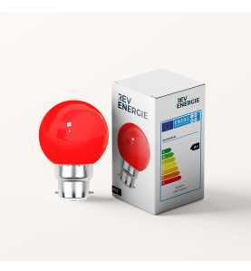 Lot de 9 ampoules rouges B22 Incassables avec culot en fer - Ampoules LED B22 - Rêvenergie