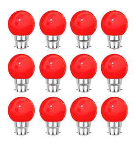 Lot de 12 ampoules LED rouges B22 incassables - guirlande guinguette