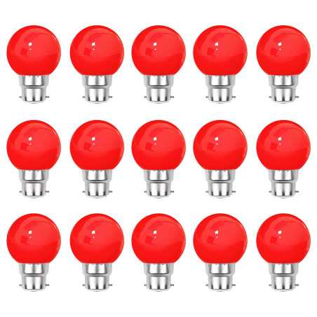 Lot de 15 ampoules rouges B22 Incassables avec culot en fer