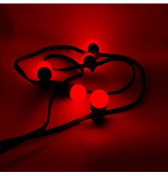 Lot de 18 ampoules LED Rouges B22 Incassables - Guirlandes guinguette - Culot baïonnette