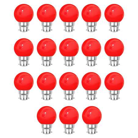 Lot de 18 ampoules rouges B22 Incassables avec culot en fer
