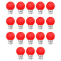 Lot de 18 ampoules LED Rouges B22 Incassables - Guirlandes guinguette - Culot baïonnette