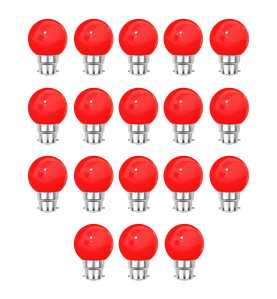 Lot de 18 ampoules LED rouges B22 incassables - guirlande guinguette