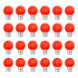 Lot de 24 ampoules LED Rouges B22 Incassables - Guirlandes guinguette - Culot baïonnette