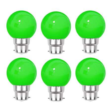 Lot de 6 ampoules vertes B22 Incassables avec culot en fer