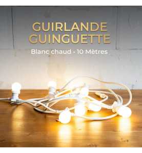 Rêvenergie | GUIRLANDE LED B22 BLANCHE CABLE PLAT NOIR 10 METRES