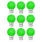 Lot de 9 ampoules vertes B22 Incassables avec culot en fer