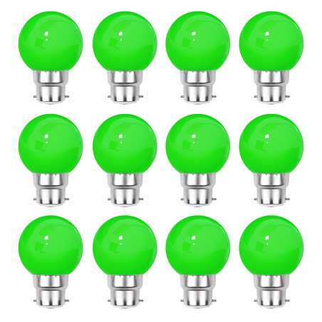 Lot de 12 ampoules vertes B22 Incassables avec culot en fer