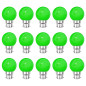 Lot de 15 ampoules vertes B22 Incassables avec culot en fer