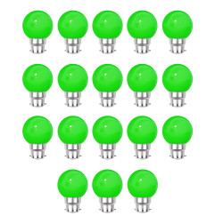 Lot de 18 ampoules LED vertes B22 incassables - guirlande guinguette