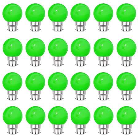 Lot de 24 ampoules Led vert B22 Incassables - Guirlandes guinguette - Culot baïonnette