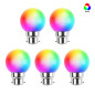 Lot de 5 ampoules B22 RGB Incassables Lot de 5 ampoules B22 RGB Incassables