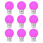 Lot de 9 ampoules LED roses B22 incassables - guirlande guinguette