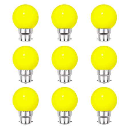 Lot de 9 ampoules jaunes B22 Incassables avec culot en fer
