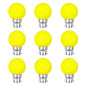Lot de 9 ampoules Led Jaunes B22 Incassables - Guirlandes guinguette - Culot baïonnette