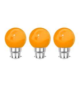 Lot de 3 ampoules orange B22 Incassables avec culot en fer - Ampoules LED B22 - Rêvenergie