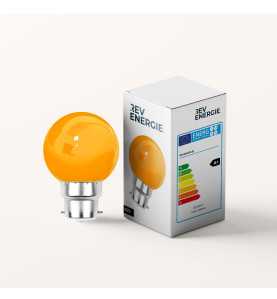 Lot de 3 ampoules orange B22 Incassables avec culot en fer - Ampoules LED B22 - Rêvenergie