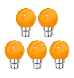 Lot de 5 ampoules orange B22 Incassables avec culot en fer - Ampoules LED B22 - Rêvenergie