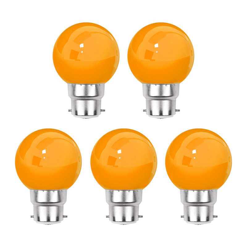 Lot de 5 ampoules orange B22 Incassables Lot de 5 ampoules orange B22 Incassables