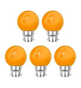 Lot de 5 ampoules orange B22 Incassables avec culot en fer - Ampoules LED B22 - Rêvenergie