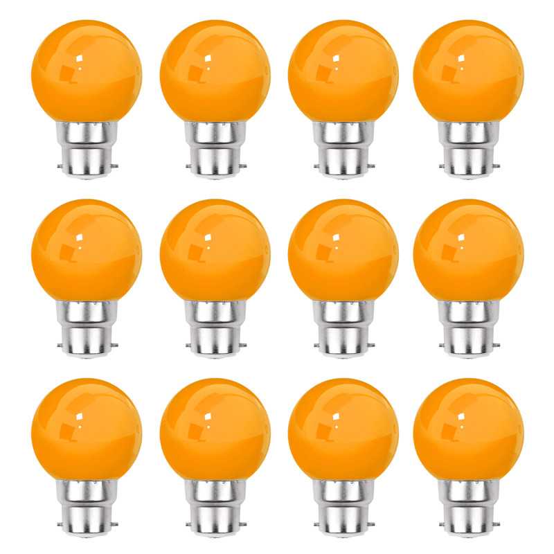 Lot de 12 ampoules orange B22 Incassables