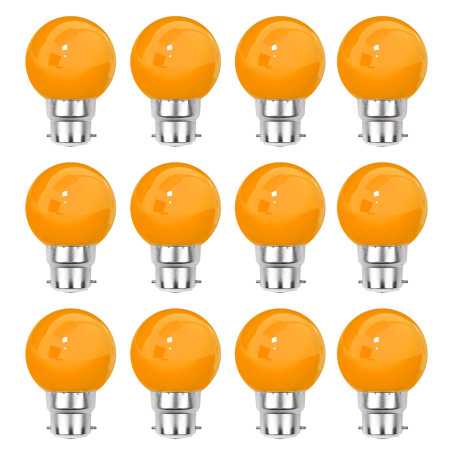 Lot de 12 ampoules orange B22 Incassables