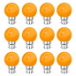 Lot de 12 ampoules LED Orange B22 Incassables - Guirlandes guinguette - Culot baïonnette Lot de 12 ampoules LED Orange B22 Incassables - Guirlandes guinguette - Culot baïonnette