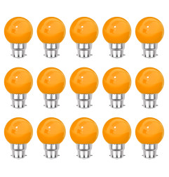 Lot de 15 ampoules orange B22 Incassables avec culot en fer - Ampoules LED B22 - Rêvenergie