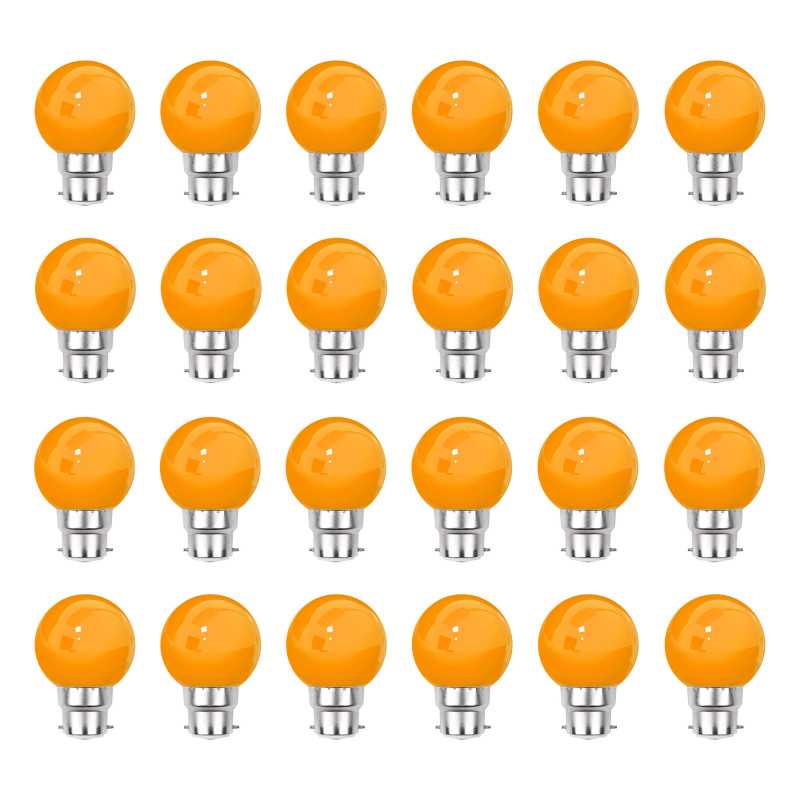 Lot de 24 ampoules orange B22 Incassables